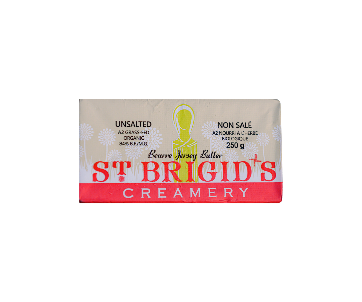 St. Brigid's Unsalted, Organic, Grass Fed, Single Herd A2 Jersey Butter - 84% M.F